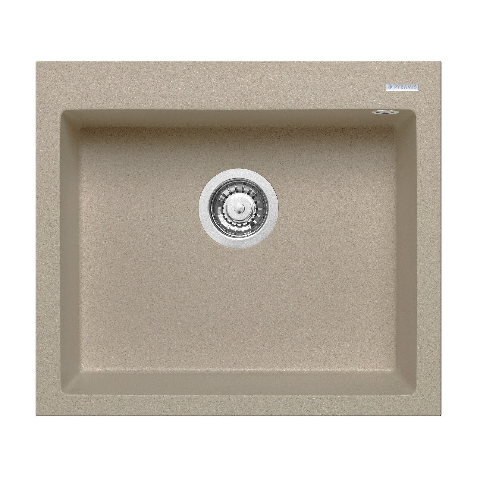 Chiuveta granit Pyramis ISTROS 1B 57x50cm adancime 20cm montare pe blat Pyragranite sand beige