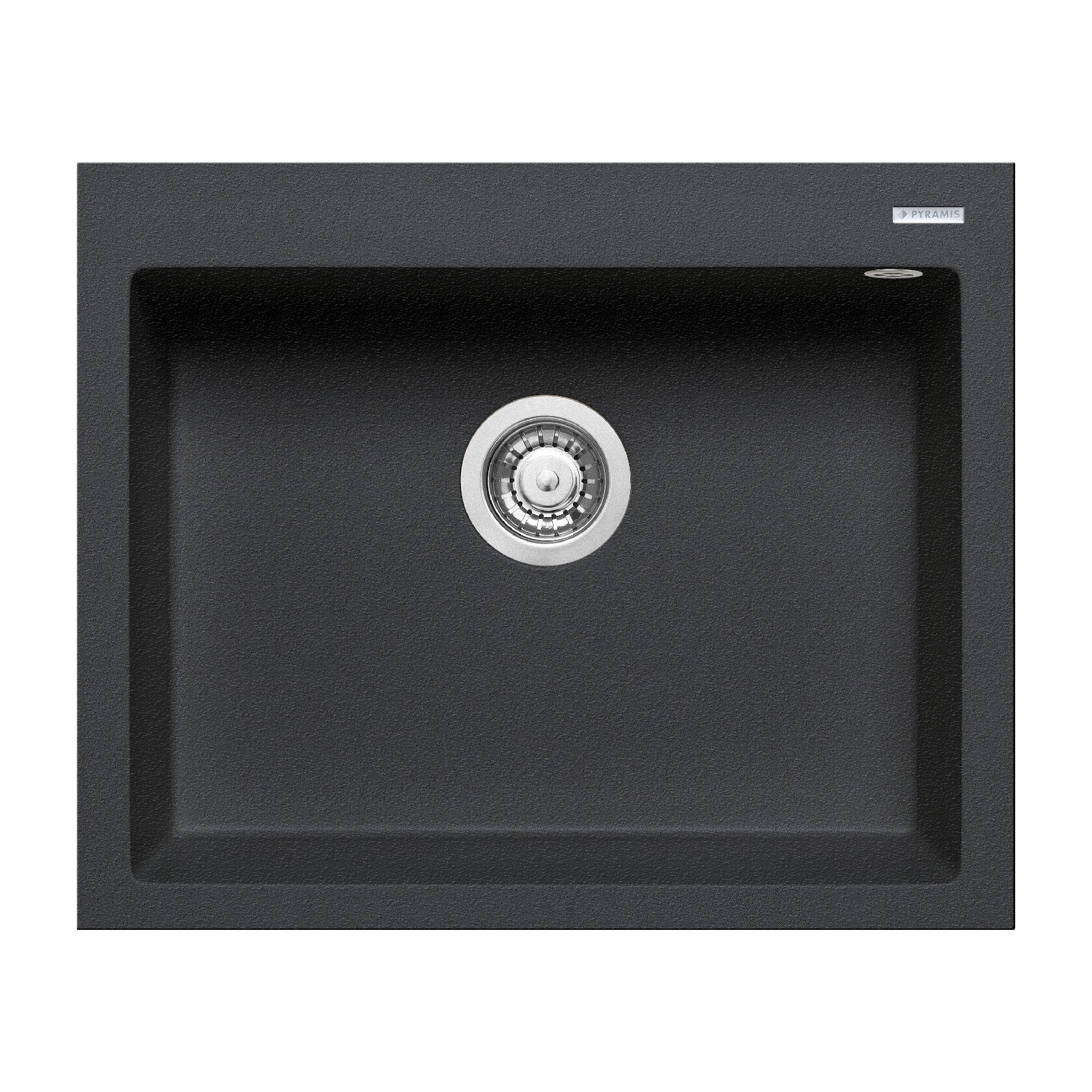 Chiuveta granit Pyramis ISTROS 1B 61x50cm adancime 20cm montare pe blat Pyragranite black