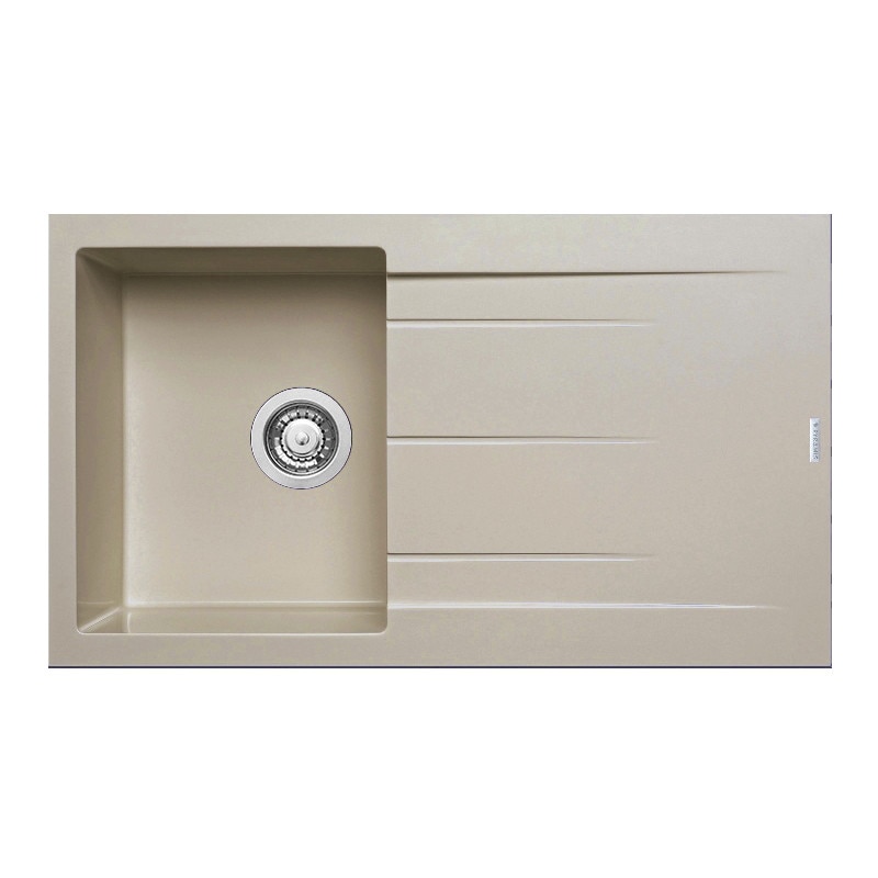 Chiuveta granit Pyramis ALAZIA 1B 1D 86x50cm reversibila adancime 20cm montare pe blat Pyragranite ivory