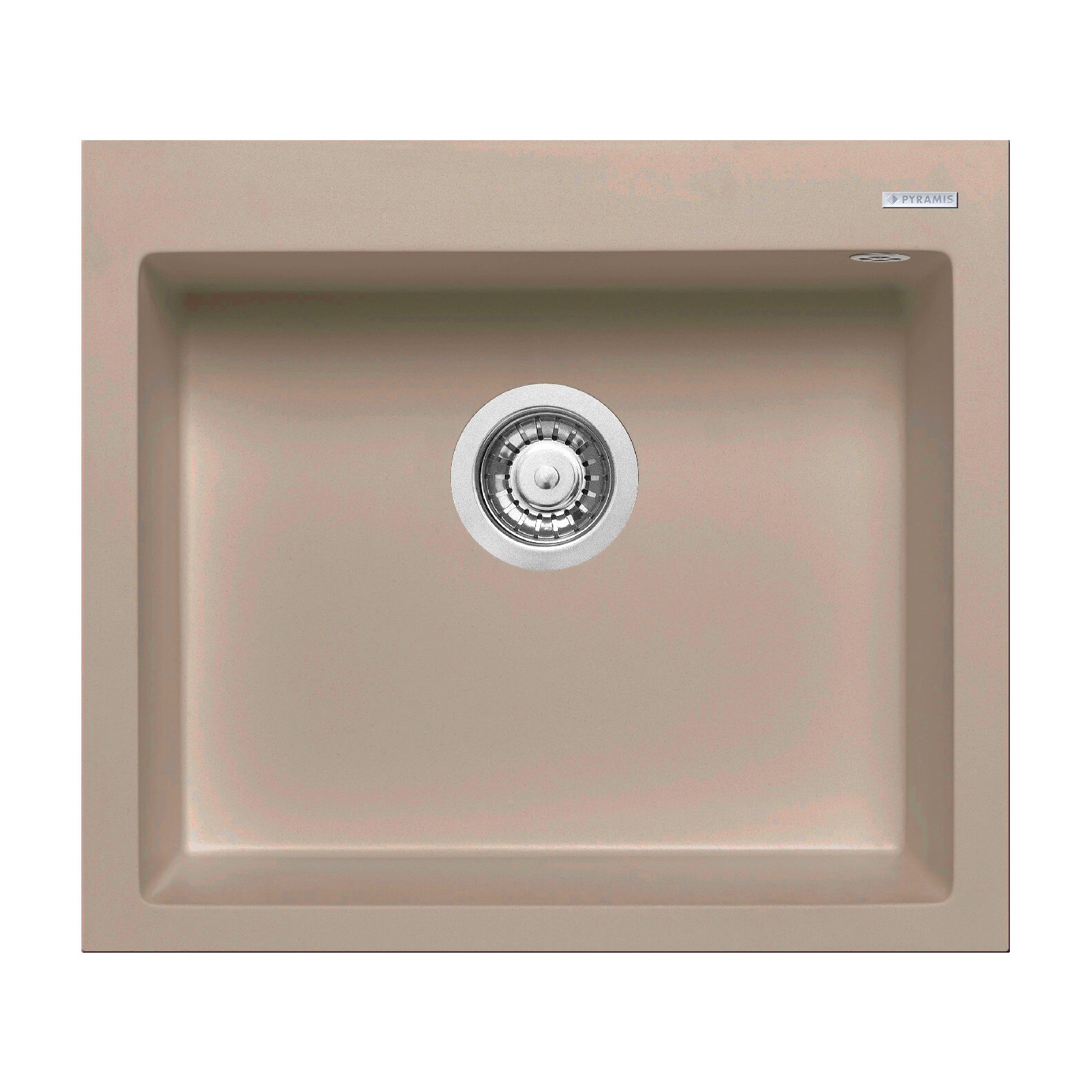 Chiuveta granit Pyramis ISTROS 1B 57x50cm adancime 20cm montare pe blat Pyragranite ivory