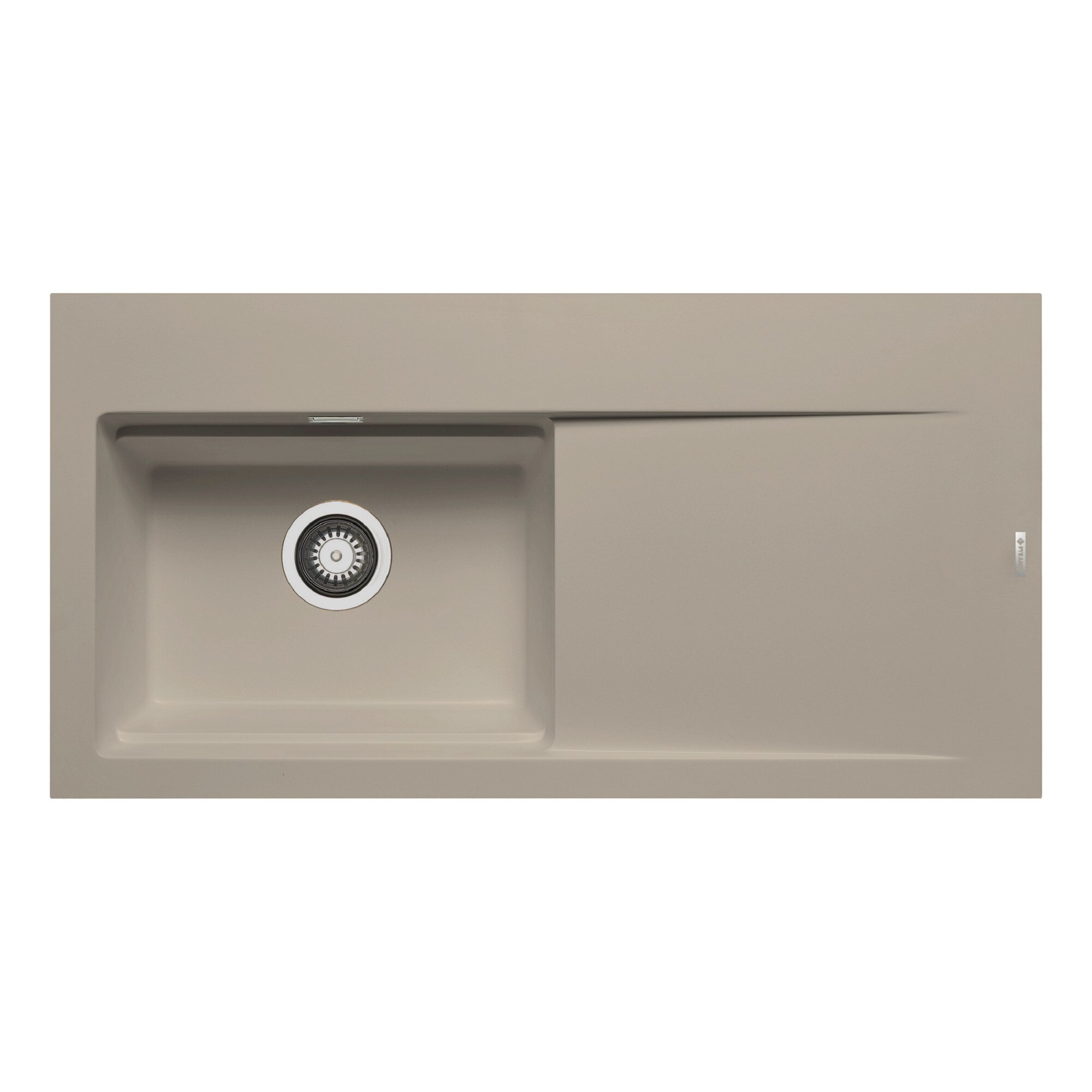 Chiuveta granit Pyramis TEKTON 1B1D 100x51cm adancime 21cm cuva stanga in 2 trepte Pyragranite sand beige