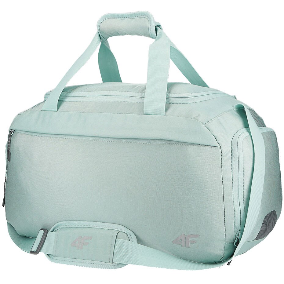 Geanta sport, fitness, 4F, cu buzunar frontal cu fermoar, turcoaz blue