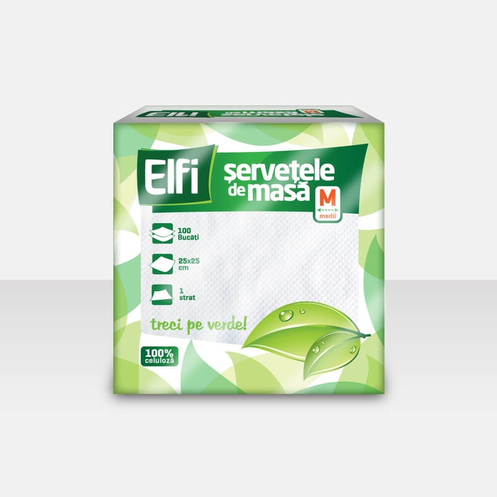 Servetele de Masa 1 Straturi, Culoare Alba, 100 Buc/Set, 25x25 cm