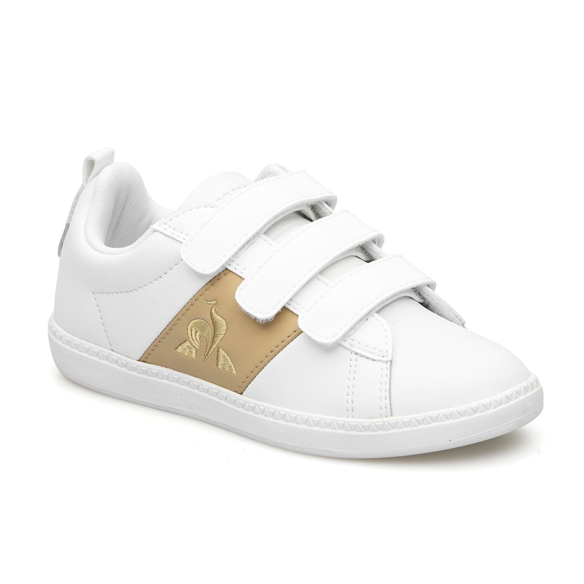 Pantofi sport Le Coq Sportif COURTCLASSIC, Piele naturala, Alb/Bej