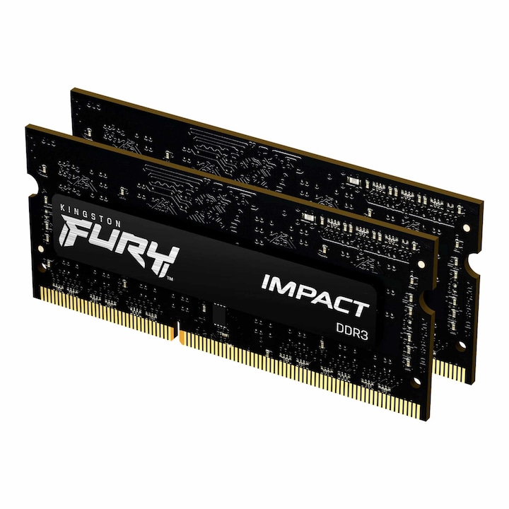 KINGSTON FURY NB memória, DDR3L, 16GB, 1866MHz, CL11, SODIMM, (Kit of 2), 1.35V, Impact