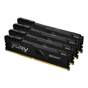 Memorie Kingston FURY Beast, 64GB DDR4, 2666MHz CL16, Quad Channel Kit Memorie Kingston FURY Beast, 64GB DDR4, 2666MHz CL16, Quad Channel Kit