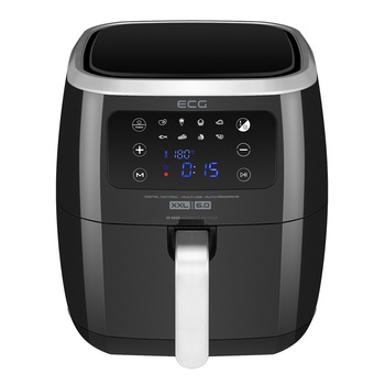 Friteuza cu aer fierbinte ECG AF 6000, 7 litri, 1800 W, 8 programe, control temperatura 30-200°C Friteuza cu aer fierbinte ECG AF 6000, 7 litri, 1800 W, 8 programe, control temperatura 30-200°C