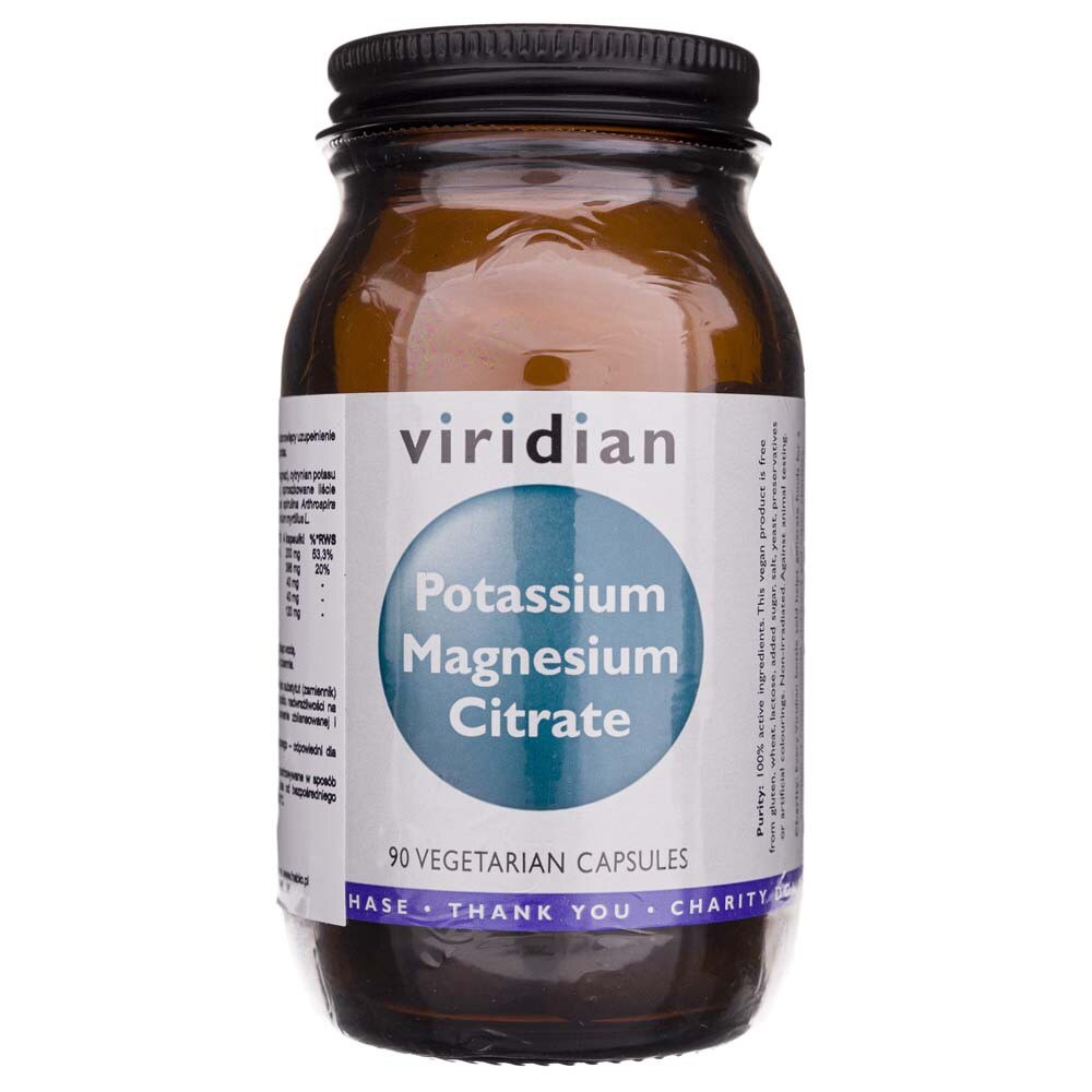 Supliment alimentar Viridian, Potasiu si magneziu, 90 capsule
