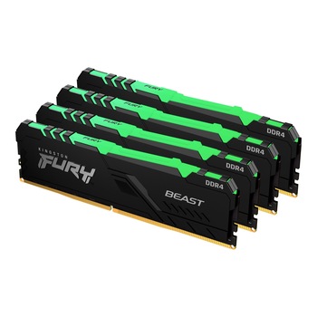 Memorie Kingston FURY Beast RGB, 64GB DDR4, 3600MHz CL18, Quad Channel Kit Memorie Kingston FURY Beast RGB, 64GB DDR4, 3600MHz CL18, Quad Channel Kit