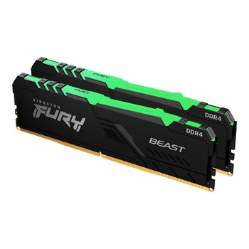 Memorie Kingston FURY Beast RGB, 32GB DDR4, 3000MHz CL15, Dual Channel Kit Memorie Kingston FURY Beast RGB, 32GB DDR4, 3000MHz CL15, Dual Channel Kit