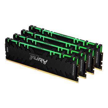 Memorie Kingston FURY Renegade RGB, 32GB DDR4, 3600MHz CL16, Quad Channel Kit Memorie Kingston FURY Renegade RGB, 32GB DDR4, 3600MHz CL16, Quad Channel Kit