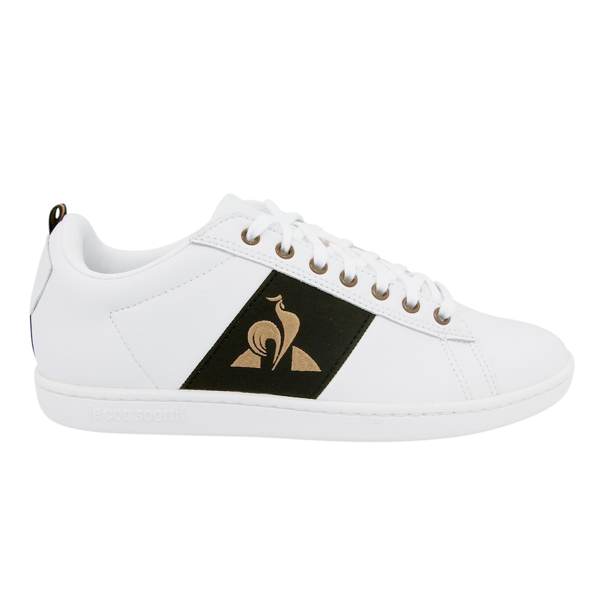 Pantofi sport Le Coq Sportif CourtClassic Metallic, Piele naturala, Alb/Negru, Alb/Negru