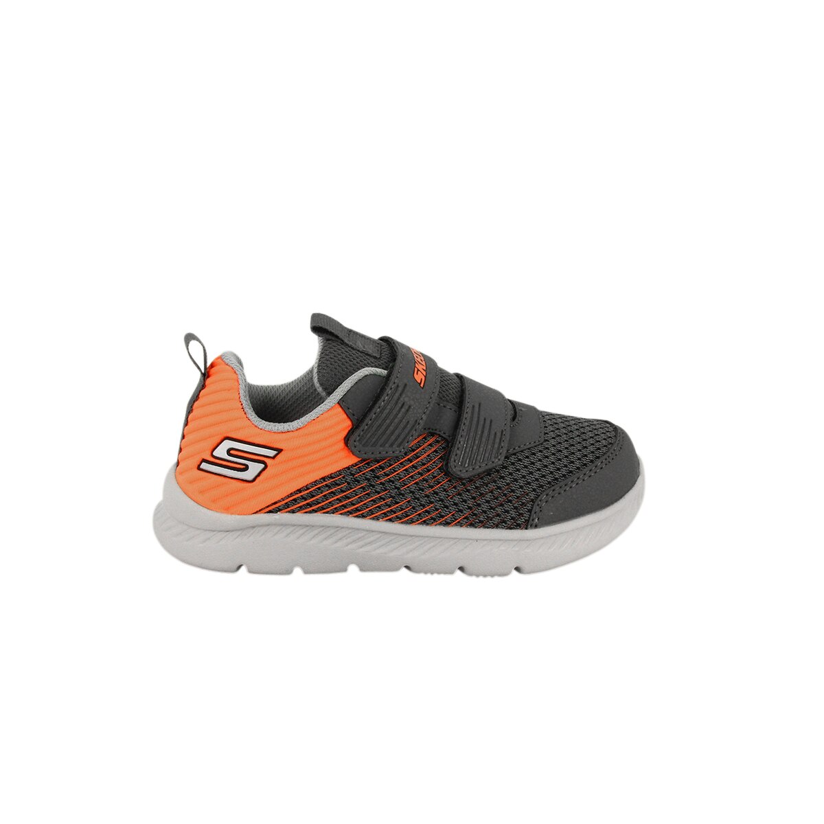 Tenisi baieti Skechers Comfy Flex 2.0 - Micro-Rush, Panza/Cauciuc, Gri/Portocaliu, 20 EU