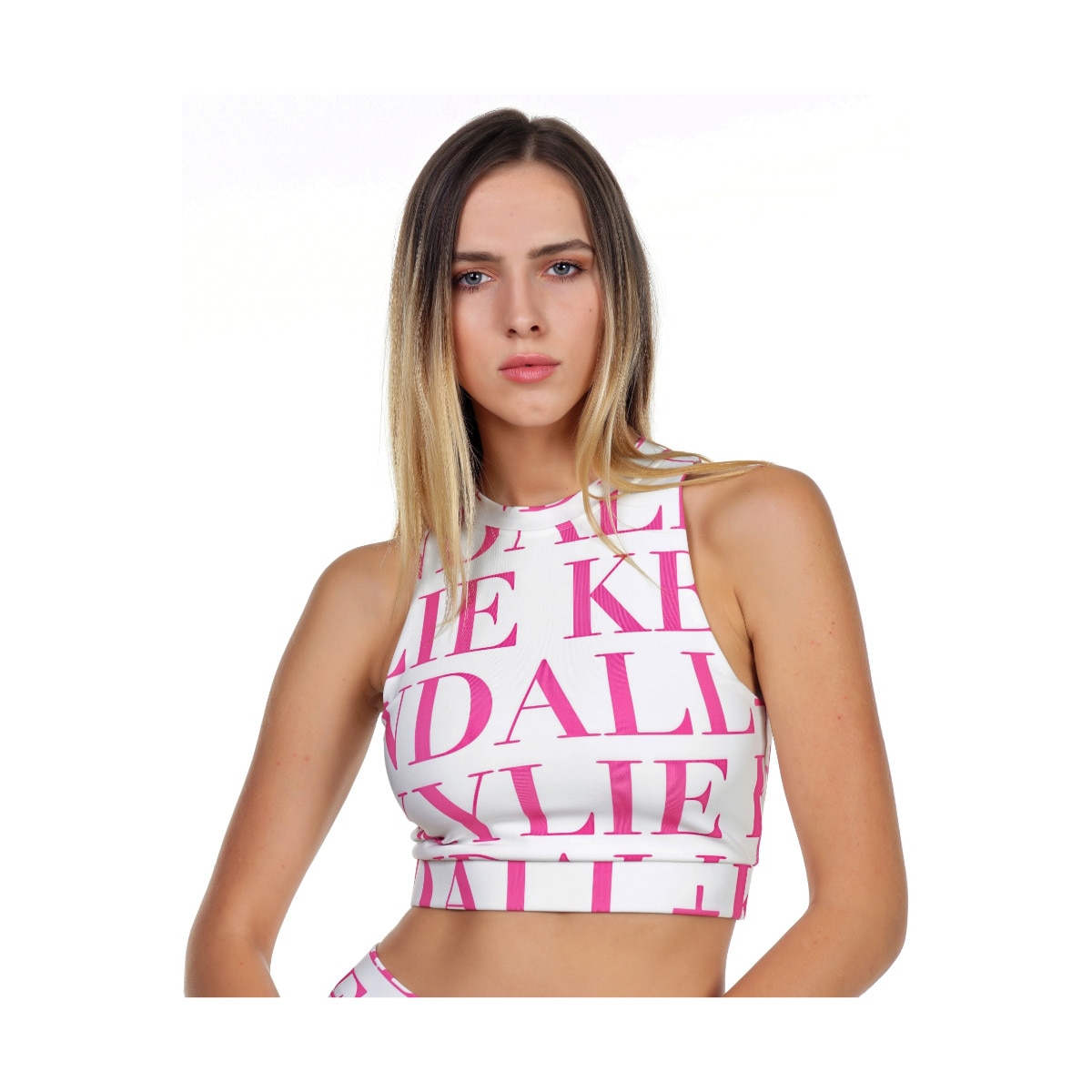 Bustiera Kendall + Kylie, Alb/Roz