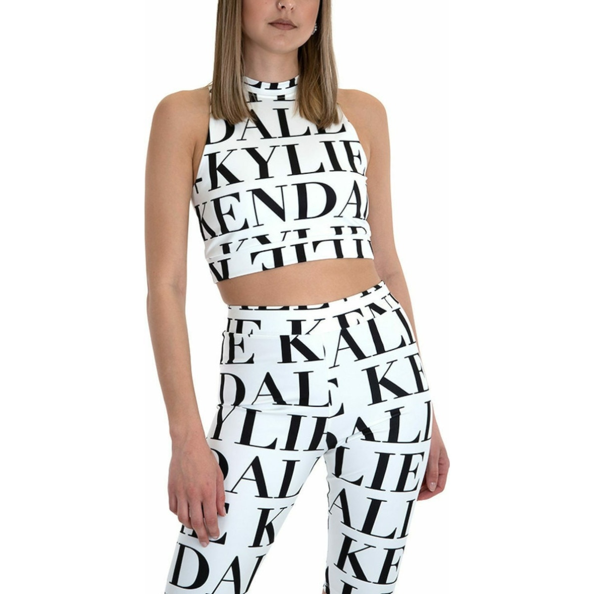 Bustiera Kendall + Kylie, Alb/Negru