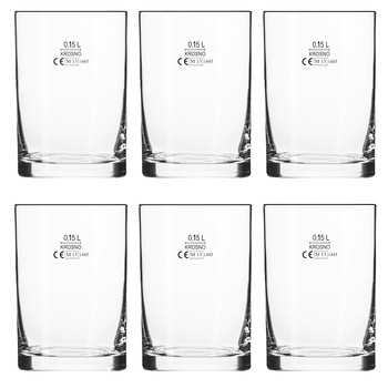 Set 6 pahare din sticla, Krosno, pentru apa, suc, 150 ml, transparent Set 6 pahare din sticla, Krosno, pentru apa, suc, 150 ml, transparent