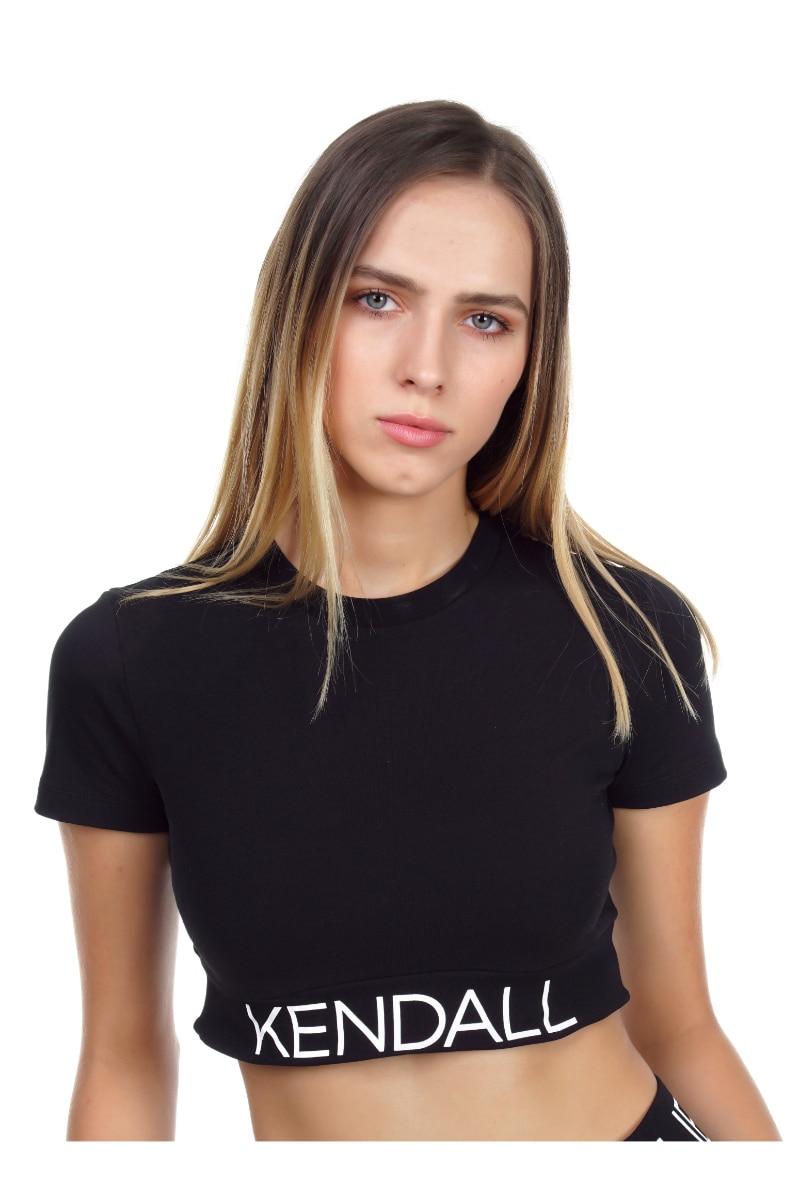 Top crop Kendal + Kylie, Negru, Negru