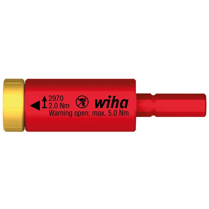 Изолиран адаптер при 1000 V, WIHA easyTorque, толеранс ± 10%, 2,0 Nm