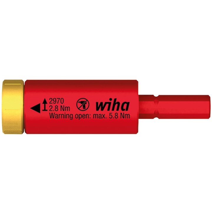 Adaptor de cuplu izolat la 1000 V, WIHA easyTorque, toleranta ± 10%, 2.8 Nm