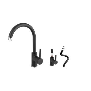 Set Baterie Ferro Black cu pipa flexibila interschimbabila Set Baterie Ferro Black cu pipa flexibila interschimbabila