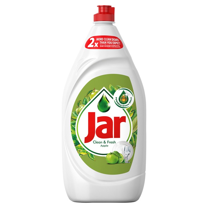 Jar Clean&Fresh Mosogatószer Alma Illatban, Gazdag Formulával A Ragyogóan Tiszta Edényekért, 1,35 l