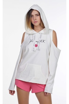 Hanorac KENDALL + KYLIE, Kiss my Lips, Alb, Alb Hanorac KENDALL + KYLIE, Kiss my Lips, Alb, Alb