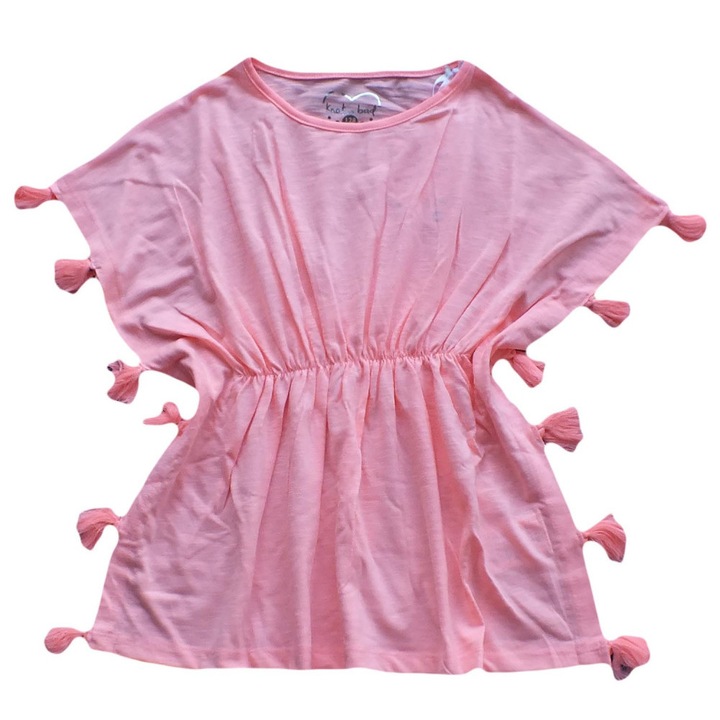 Knot So Bad rózsaszín, pom-pomos lány póló