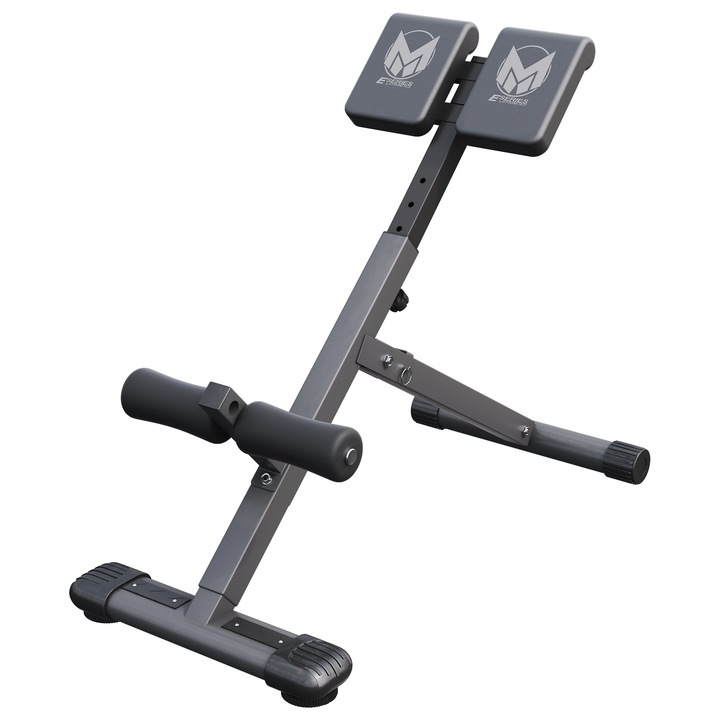 Banca Lombar Reglabila, Gorilla Sports, Negru, 98 x 49 x 81 cm
