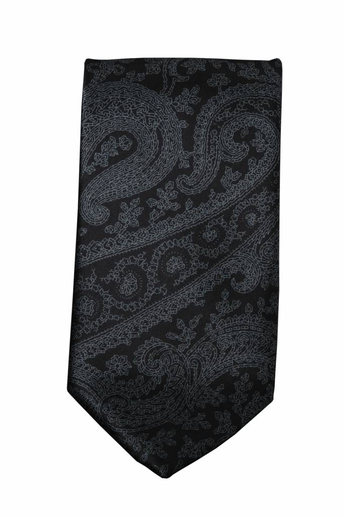 Cravata Valentino, VG13, Paisley, Matase, Gri/Negru