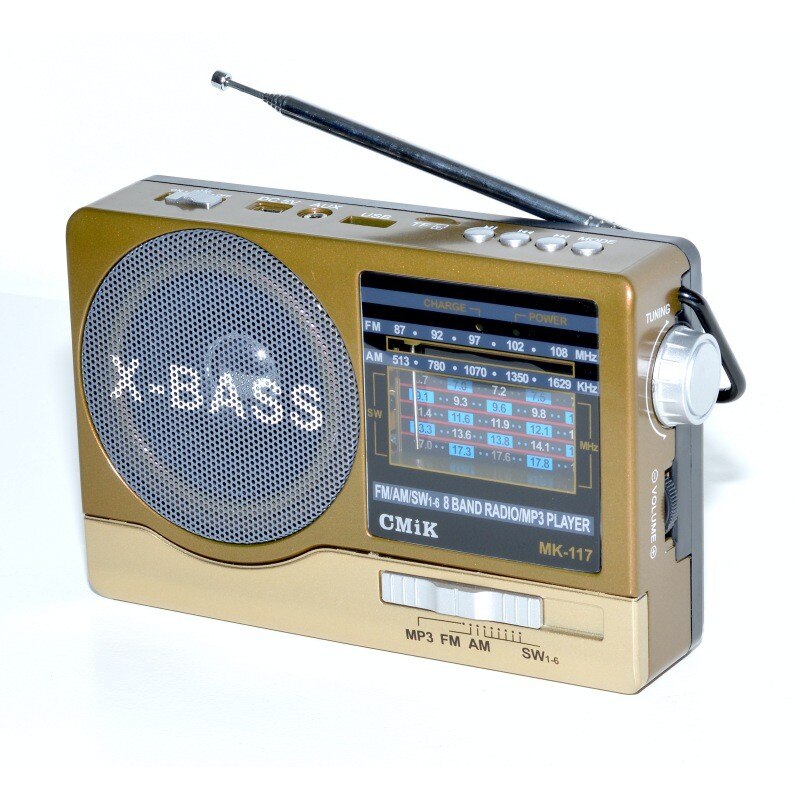 Radio Portabil CMIK, cu MP3, Bluetooth, USB, Card TF, Auriu