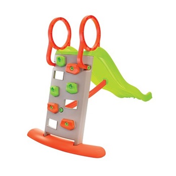 Tobogan de apa pentru copii cu lungimea de 205 cm, scara sub forma unui zid de catarat, multicolor Tobogan de apa pentru copii cu lungimea de 205 cm, scara sub forma unui zid de catarat, multicolor