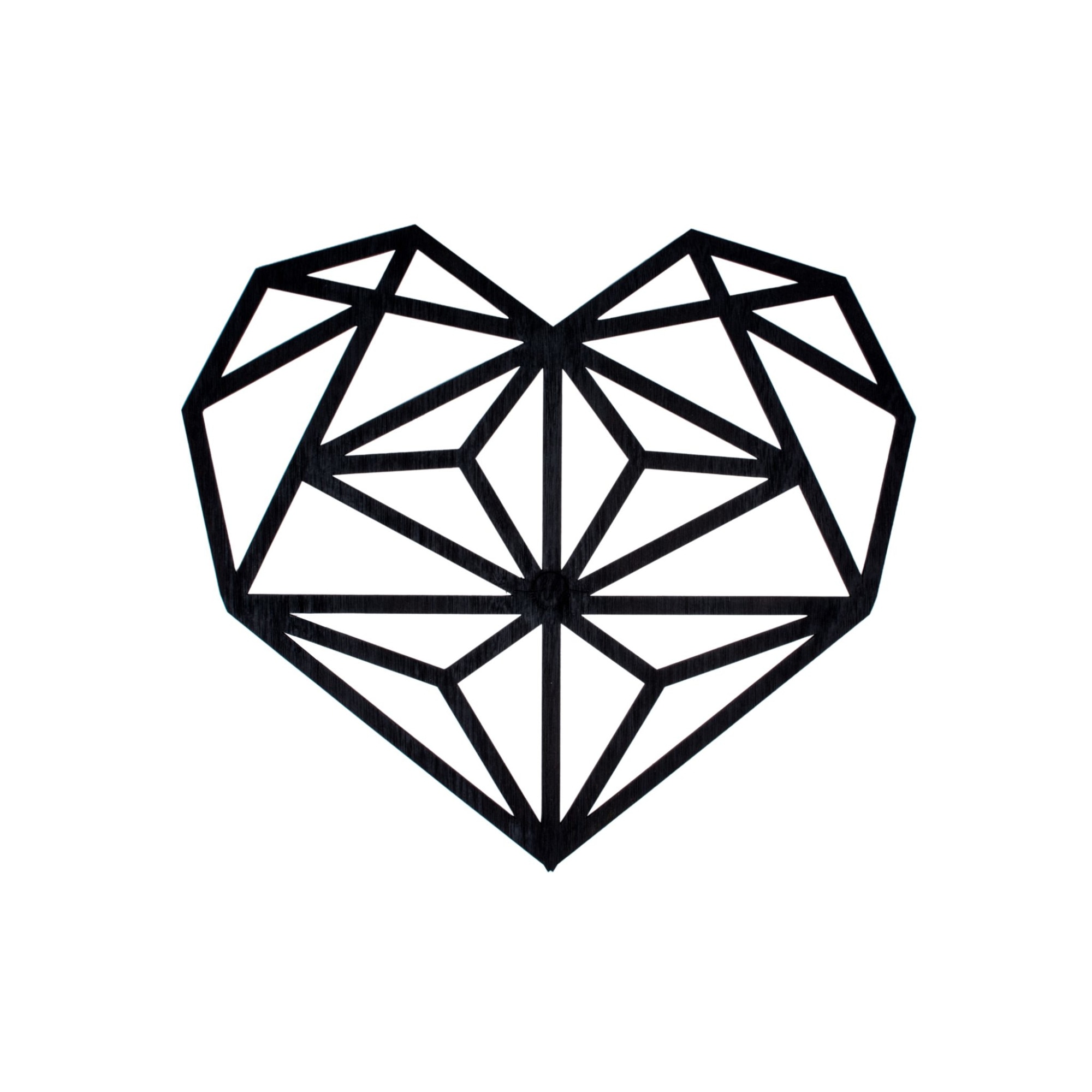 Decor Personalizabil HandyHands Geometric Inima din lemn 28 cm x 24 cm