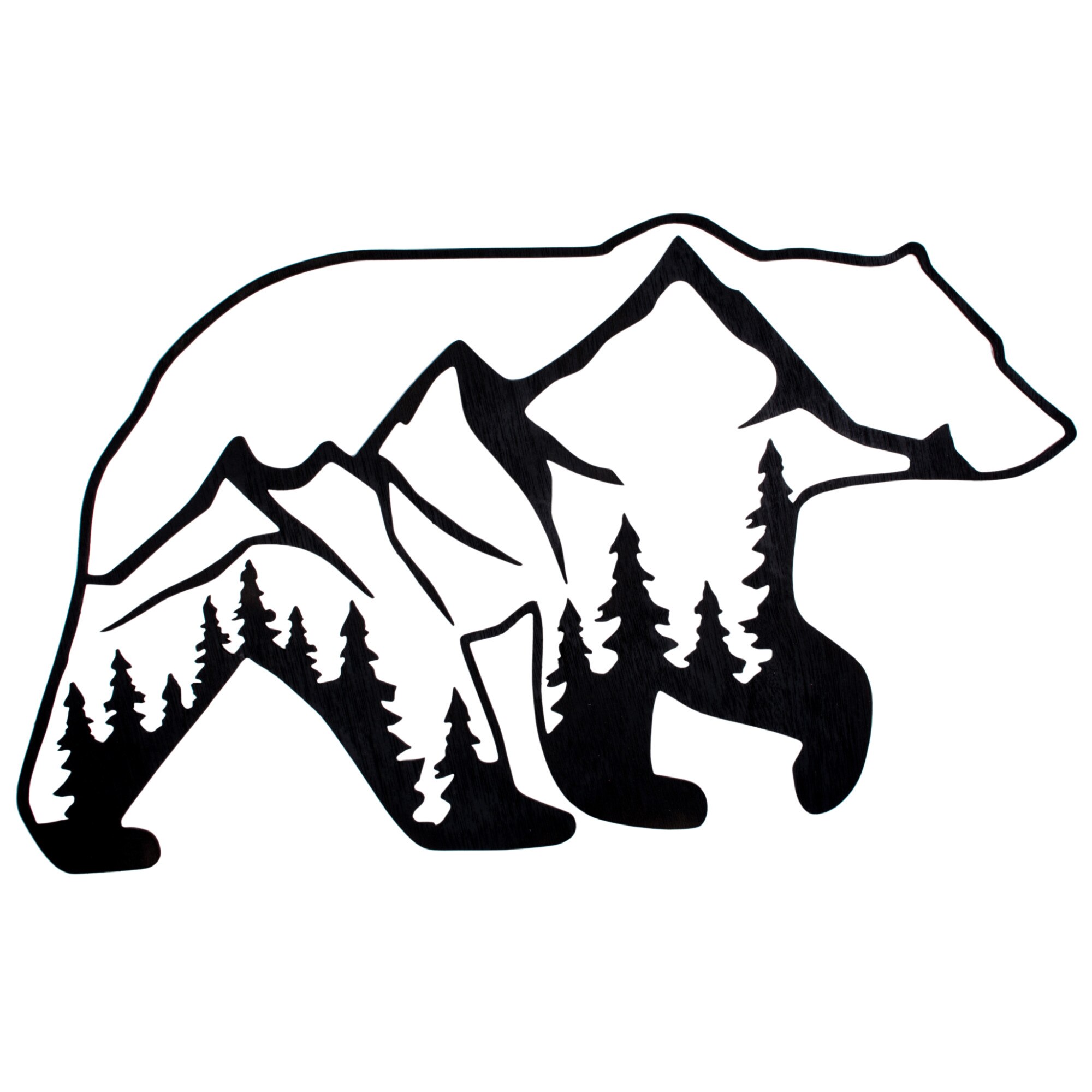 Decor Personalizabil HandyHands Geometric urs din lemn 38 cm x 21 cm