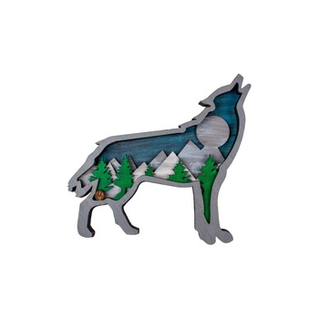 Decor Personalizabil HandyHands din lemn mai multe straturi lup 20 cm x 21 cm Decor Personalizabil HandyHands din lemn mai multe straturi lup 20 cm x 21 cm