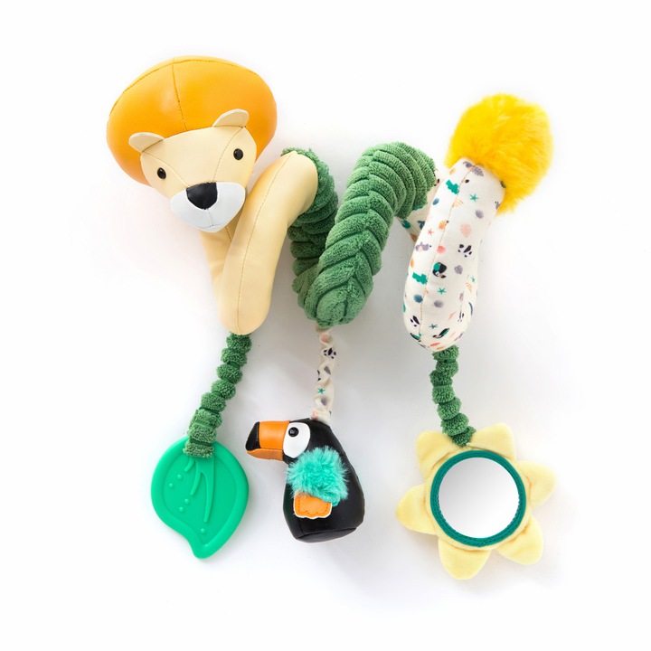 Jucarie Spirala activitati bebe - Jungla, Little Big Friends, textil, multicolor, + 0 luni