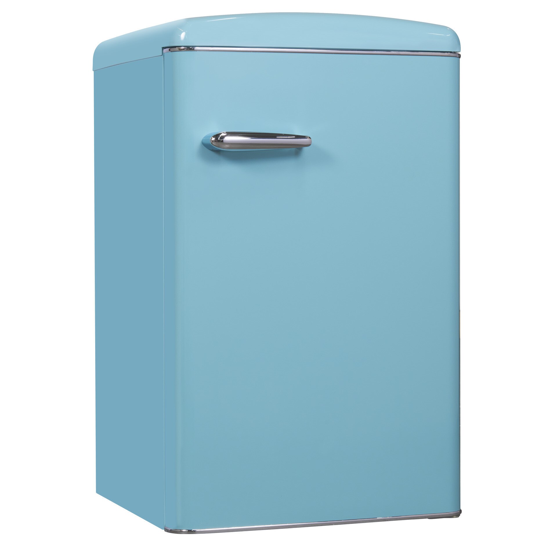 Frigider cu 1 usa RETRO Exquisit RKS120-VH-160F, Clasa F, 122L, dezghetare automata, turcoaz