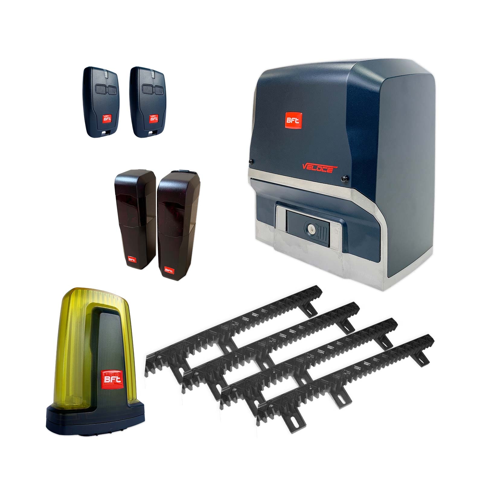 Kit automatizare porti culisante, BFT, Ares Veloce BT A500, 500Kg/poarta, 4m cremaliera, 24V