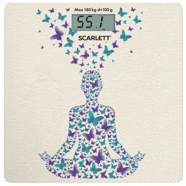 Cantar corporal electronic SC-BS33E098, gri, sticla