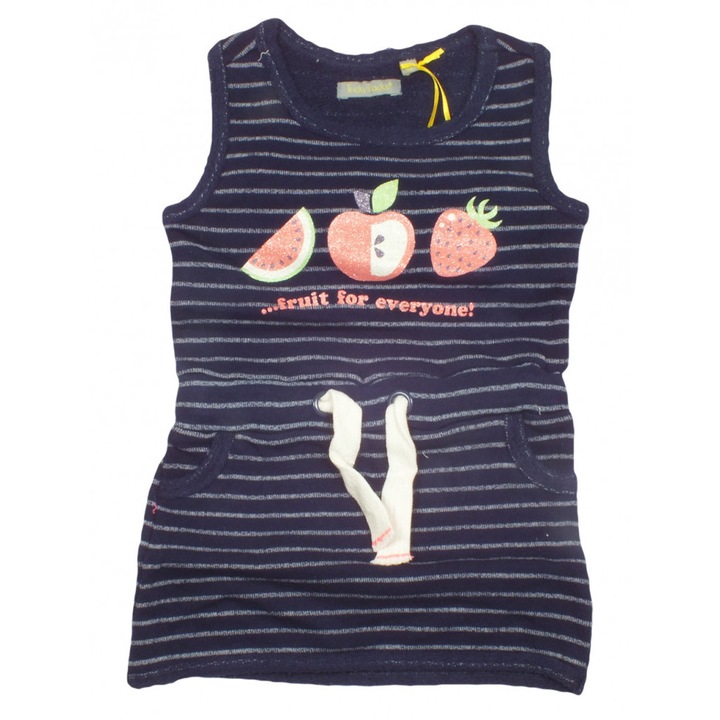 Rochie fete, Tricky Tracks, Bumbac, Bleumarin, 80cm