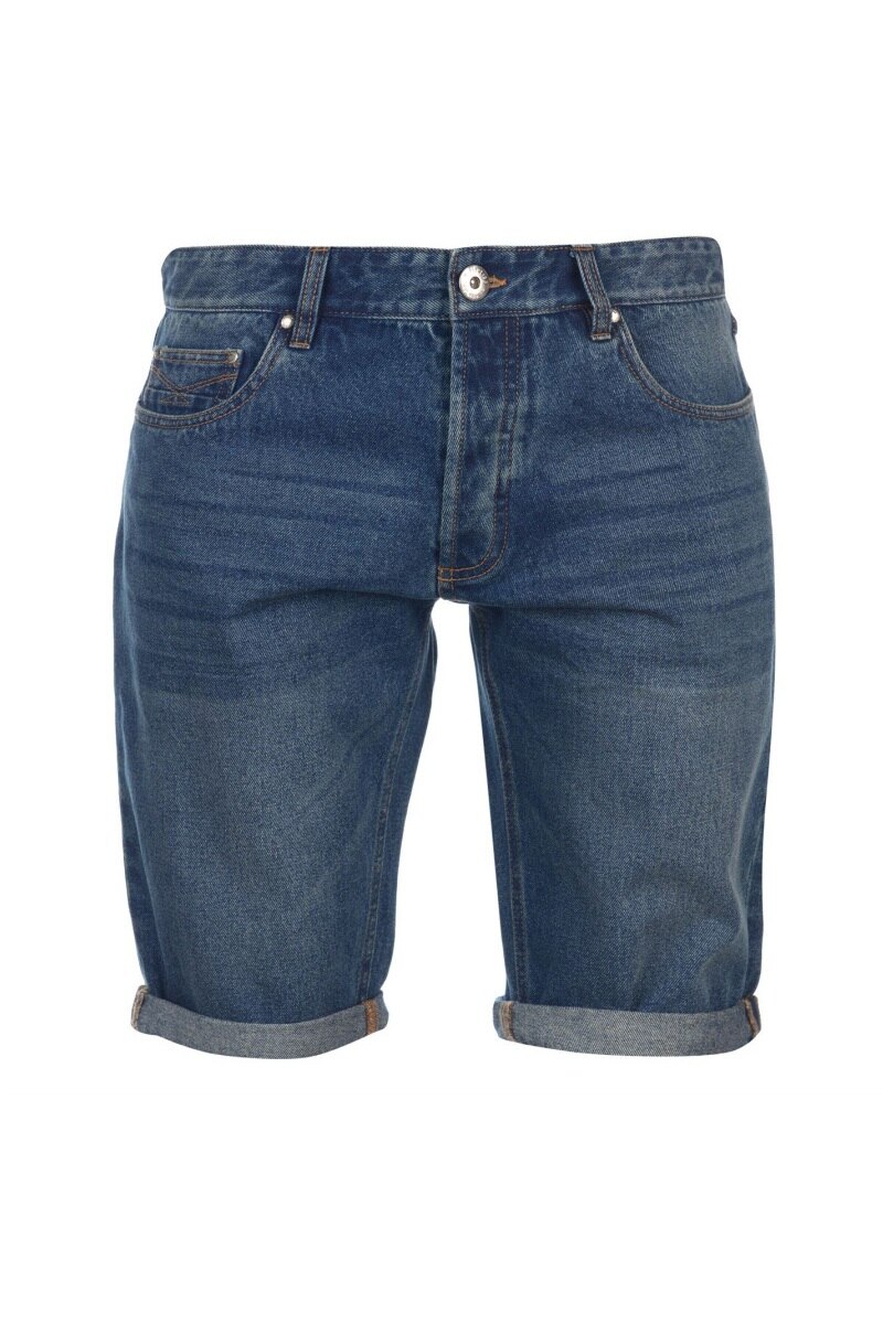 Blugi scurti Firetrap Denim RAW, Denim, Albastru inchis, L