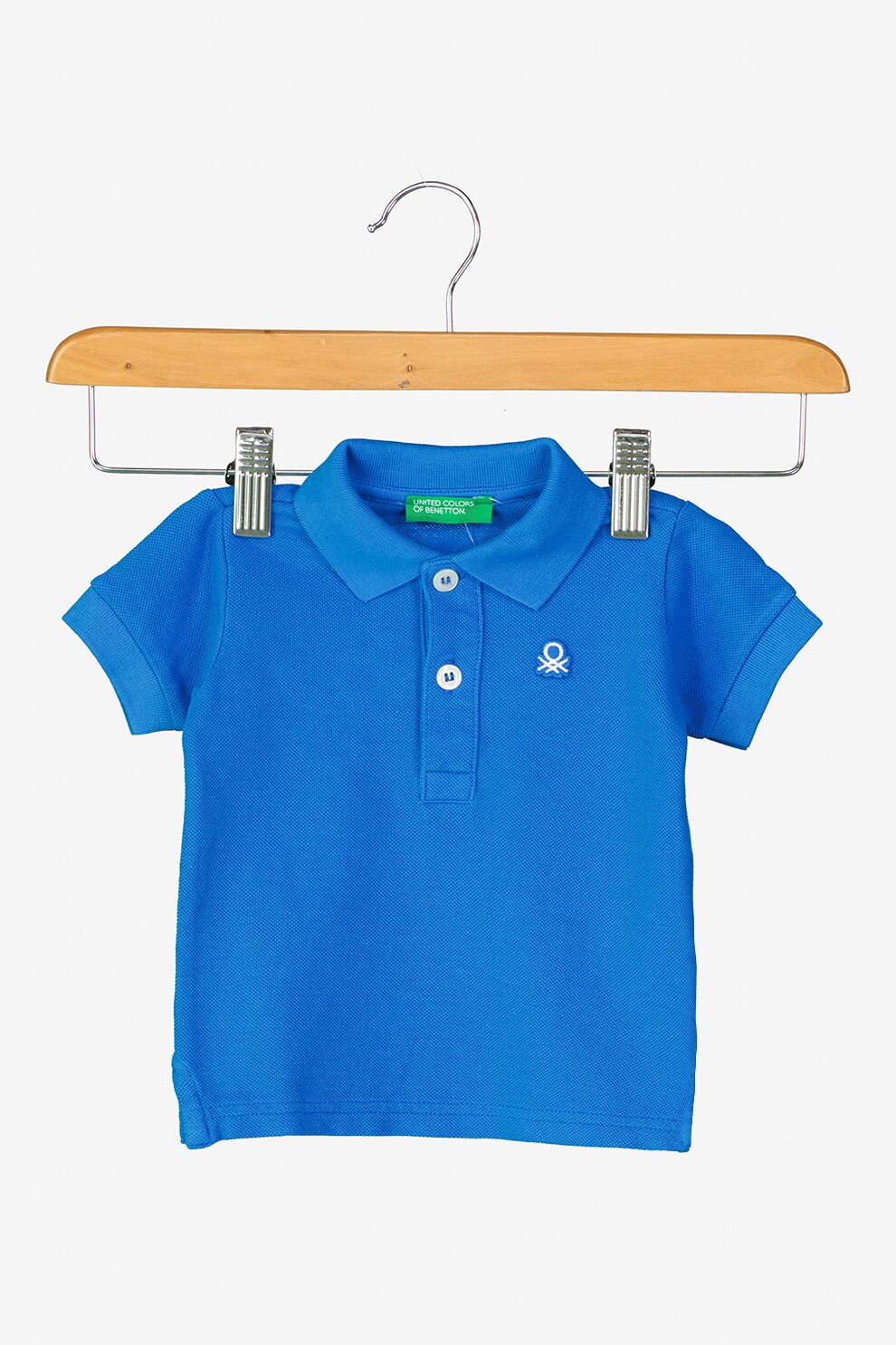 United Colors of Benetton, Tricou polo din material pique, Albastru