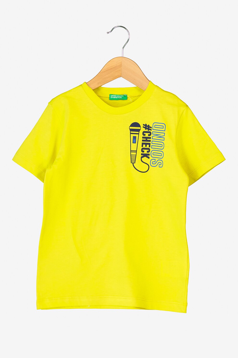 United Colors of Benetton, Tricou cu imprimeu frontal, Galben