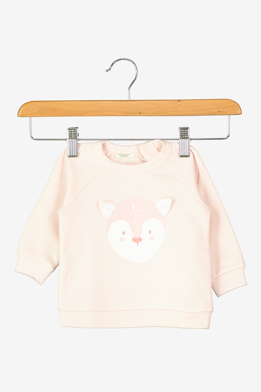 United Colors of Benetton, Bluza sport din bumbac organic cu maneci raglan, Roz pastel