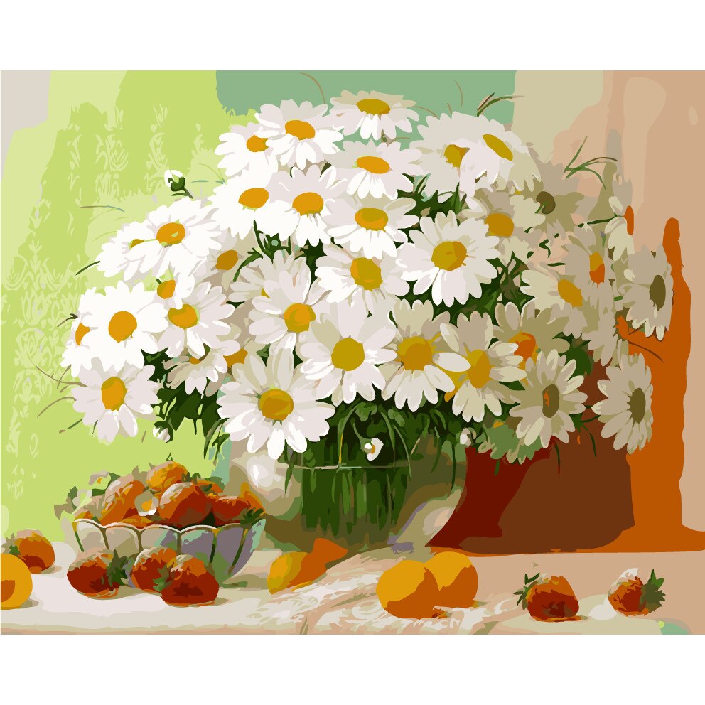 Set pictura pe numere margarete ppn47, 40x50cm, panza fara rama