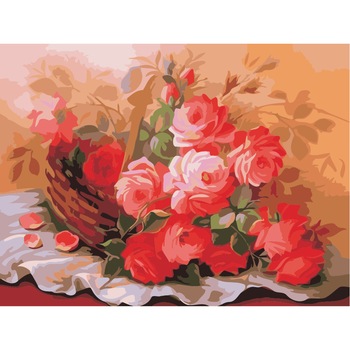 Set pictura pe numere flori ppn73, 40x50cm, panza fara rama Set pictura pe numere flori ppn73, 40x50cm, panza fara rama