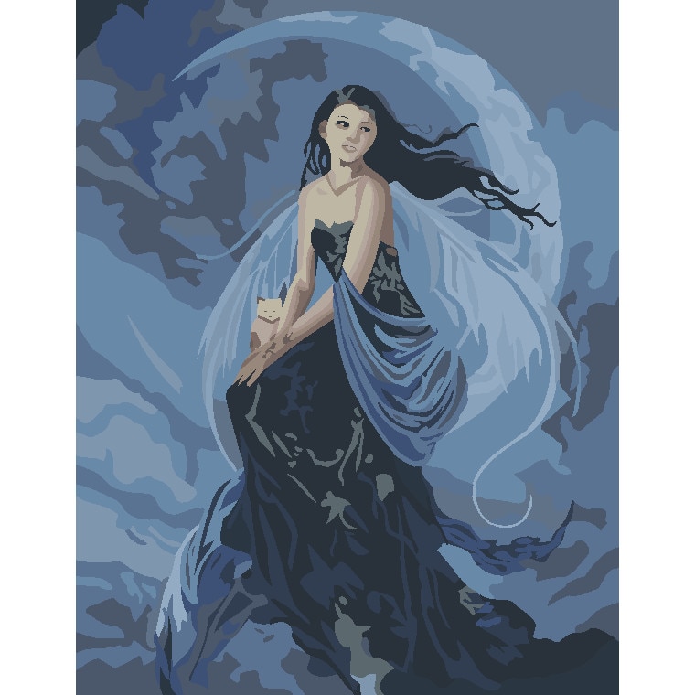 Set pictura pe numere zana noptii ppn88, 40x50cm, panza fara rama