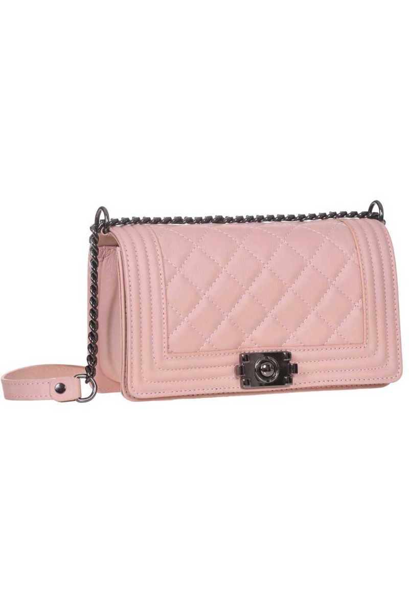 Geanta Dama de Umar cu aspect matlasat, Sabrine, Luce, Piele Naturala, Roz, 25 x 8 x 14 cm