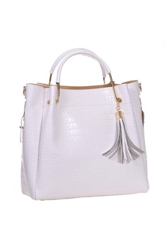 Geanta Dama Eleganta, Sabrine, Olio, Piele Naturala, Alb, 32 x 14 x 30 cm Geanta Dama Eleganta, Sabrine, Olio, Piele Naturala, Alb, 32 x 14 x 30 cm