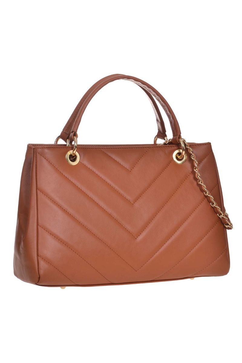 Geanta Dama Eleganta de mana, Sabrine, Helen, Piele Naturala, Maro, 33 x 13 x 23 cm