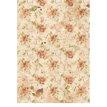 Hartie de orez decoupage, Ciao Bella, coala, model floral vintage, A4, 29.8 x 21 cm Hartie de orez decoupage, Ciao Bella, coala, model floral vintage, A4, 29.8 x 21 cm